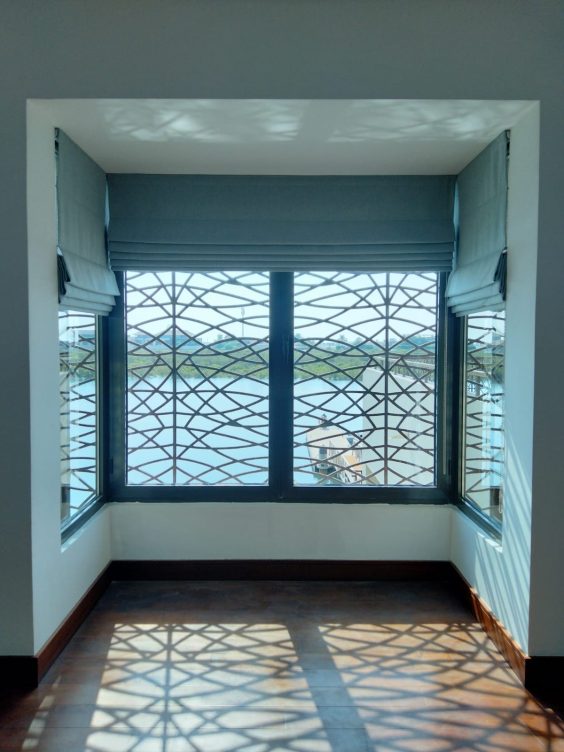 Roman blind installed in a private villa in Abu Dhabi.